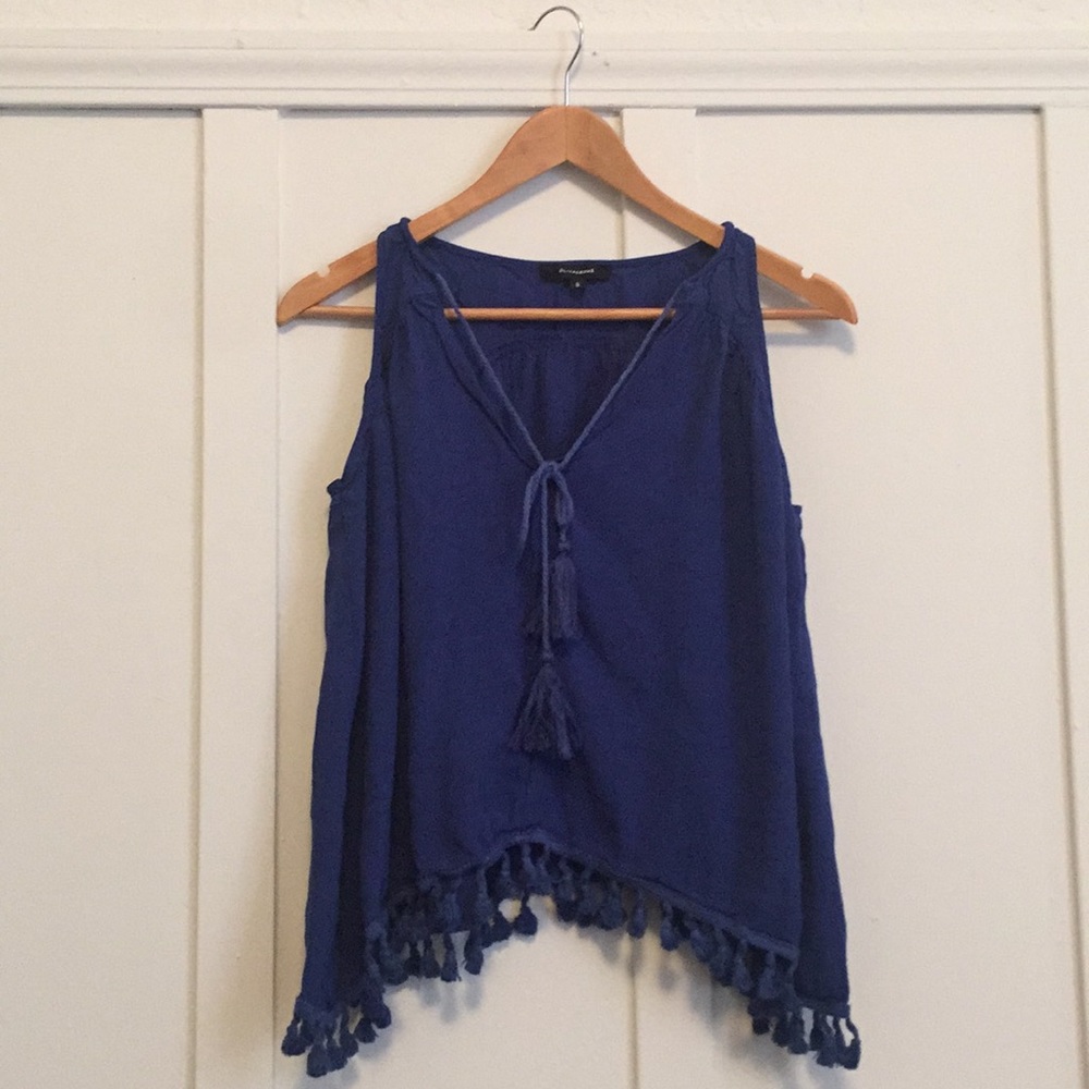 *SOLD* Cobalt Blue Tassel Shirt